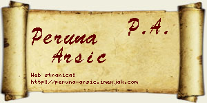 Peruna Arsić vizit kartica